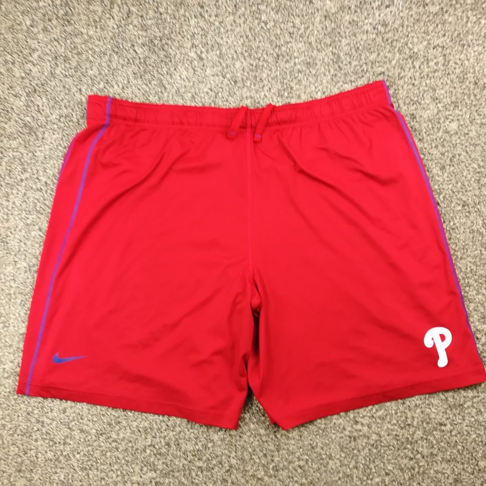 Philadelphia Phillies Shorts Nike Dri Fit Authentic Collection Red Gym Mens 2XL